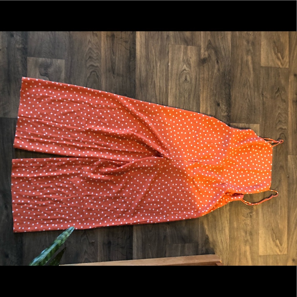 L. Sage the Label orange polka dot jumpsuit